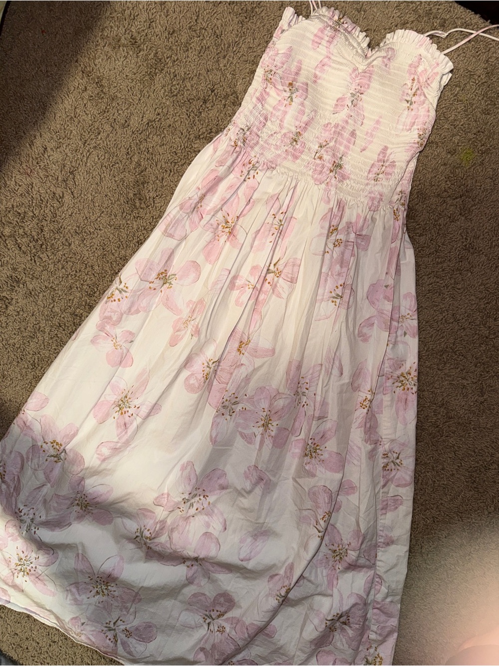 H&M White Dress with Pink Floral Print